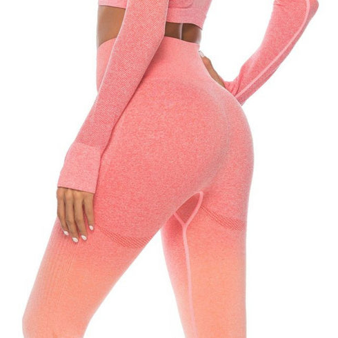 The Keeper Graduated Colour Legging & Long Sleeve Top SET Peach