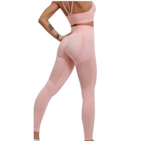 The Keeper Seam Free PLUNGE PUSH UP CROP LIGHT PINK