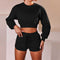 the keeper comfy jogger cropped top BLACK