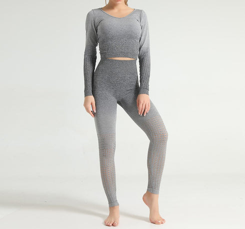 طقم ليجنز وقميص بأكمام طويلة من ذا كيبر، متعدد الألوان، رمادي